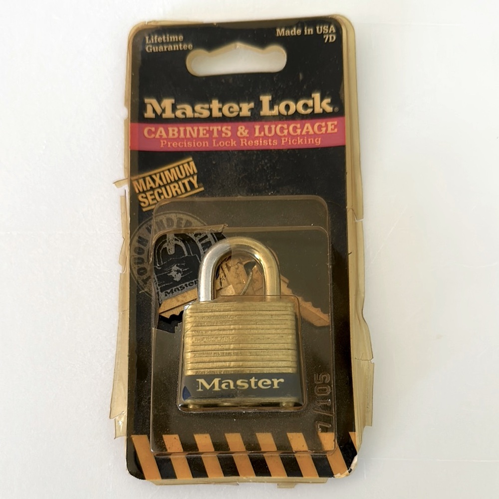 Master Lock Cabinets & Luggage Gold Padlock Secure Lock USA Made Accessories